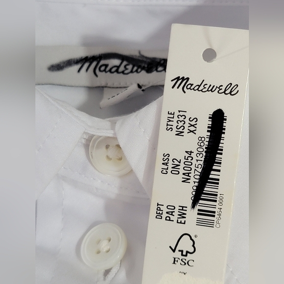 Madewell‎ Relaxed 100% Cotton Button-Up Shirt Size XXS - Picture 12 of 13